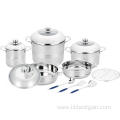 13pcs Cookware Set with Steamer and Cooking Utensils